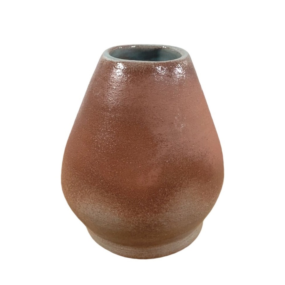 Carol Lee Vase Earthy Tones Teal Glaze Studio Art Pottery Signed Ceramic 5"T